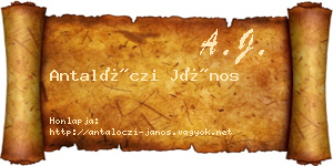 Antalóczi János névjegykártya