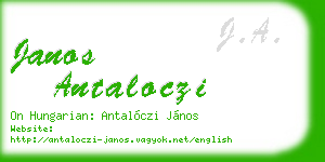 janos antaloczi business card